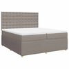 vidaXL Sommier &agrave; lattes de lit avec matelas Taupe 200x200 cm Tissu