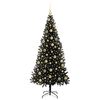 vidaXL Sapin de No&euml;l avec 300 LED avec support Noir 210 cm PVC