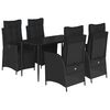 vidaXL Ensemble &agrave; manger de jardin coussins 5pcs Noir R&eacute;sine tress&eacute;e