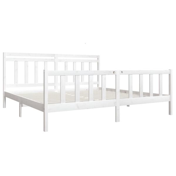 vidaXL Cadre de lit sans matelas blanc bois massif 200x200 cm