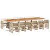vidaXL Ensemble &agrave; manger de jardin et coussins 13 pcs beige