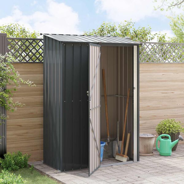 vidaXL Cabanons de jardin Anthracite 140,5 x 74 x 200 cm M&eacute;tал