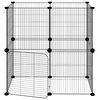 vidaXL Cage animaux de compagnie &agrave; 12 panneaux et porte Noir 35x35 cm