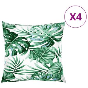 vidaXL Coussins de canap&eacute; lot de 4 motif de feuilles 50x50 cm tissu