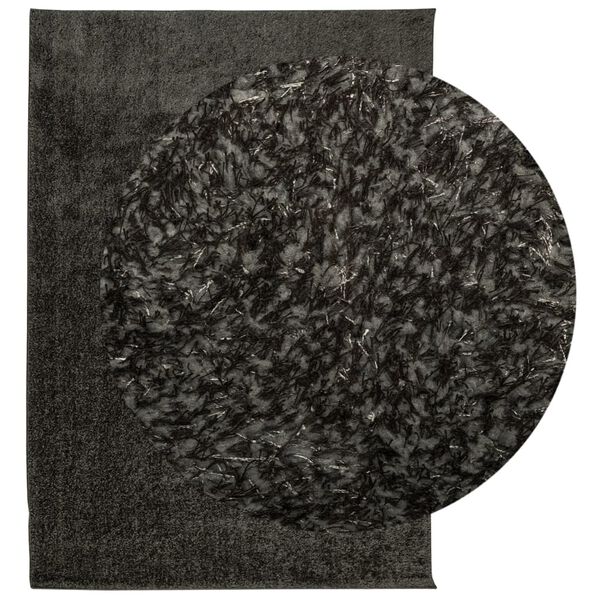 vidaXL Tapis ISTAN &agrave; poils longs aspect brillant anthracite 120x170 cm