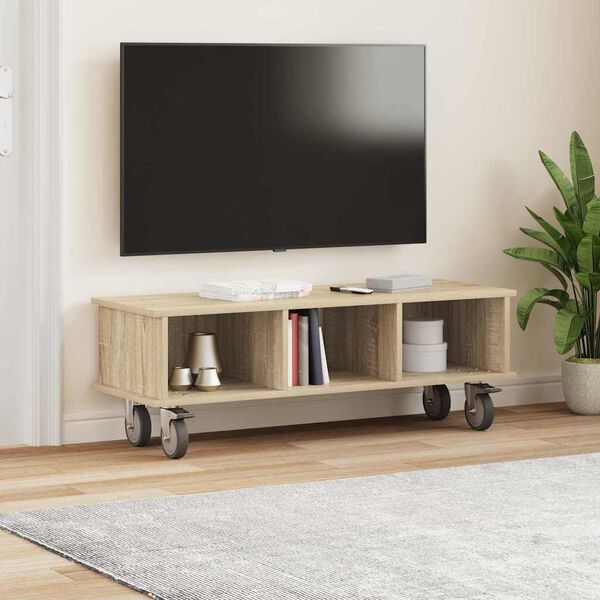 vidaXL Meuble TV Ch&ecirc;ne Sonoma 100 x 35 x 35 cm Bois d'ing&eacute;nierie