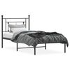 vidaXL Cadre de lit m&eacute;tal sans matelas avec t&ecirc;te de lit noir 100x190cm
