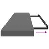 vidaXL &Eacute;tag&egrave;res murales flottantes 4 pcs gris brillant 120x23,5x3,8 cm