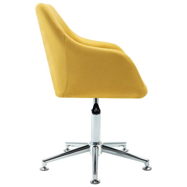 vidaXL Chaise pivotante de bureau Jaune Tissu