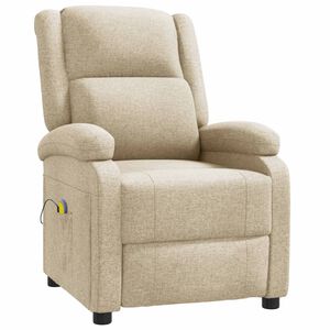 vidaXL Fauteuil de massage Cr&egrave;me Tissu