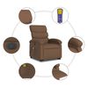 vidaXL Fauteuil inclinable de massage &eacute;lectrique Marron Tissu