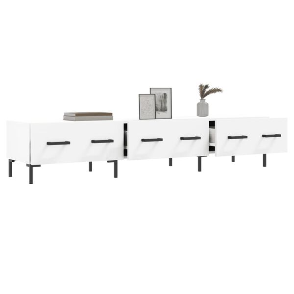 vidaXL Meuble TV blanc 150x36x30 cm bois d'ingénierie