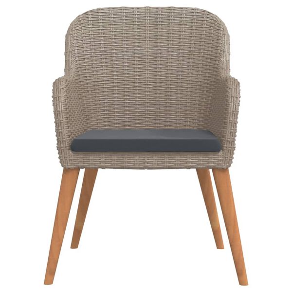 vidaXL Ensemble à manger de jardin et coussins 7 pcs Marron