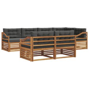 vidaXL Ensemble de canap&eacute;s d'ext&eacute;rieur 7 pcs Naturel et Anthracite