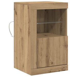 vidaXL Buffet LED Ch&ecirc;ne artisanal 41 x 37 x 67 cm Bois d'ing&eacute;nierie