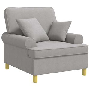 vidaXL Fauteuil XL avec coussins Gris nuage Tissu