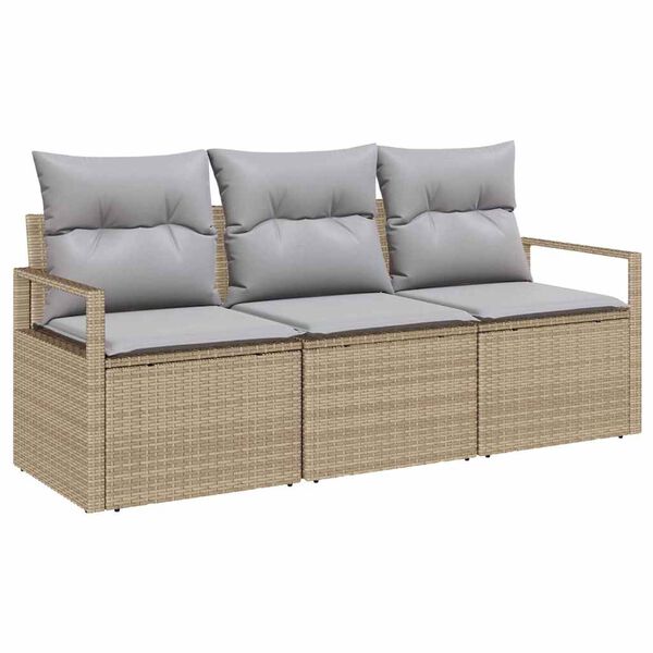 vidaXL Ensemble de canap&eacute; de jardin 3 pcs Beige et Gris clair