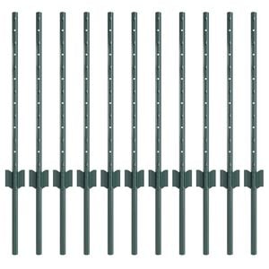 vidaXL Poteau de cl&ocirc;ture ench&acirc;ss&eacute; 11 pi&egrave;ces Vert 100 cm