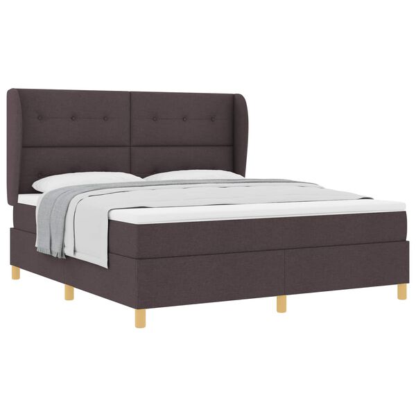 vidaXL Lit &agrave; ressorts avec matelas gris fonc&eacute; 90x190 cm Marron fonc&eacute;