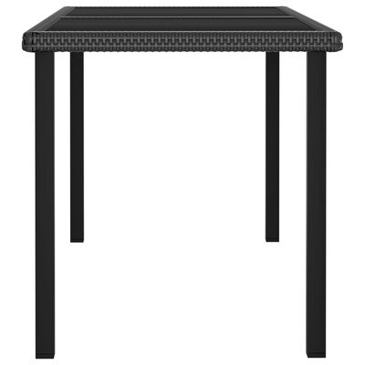 vidaXL Table à dîner de jardin Noir 140x70x73 cm Résine tressée