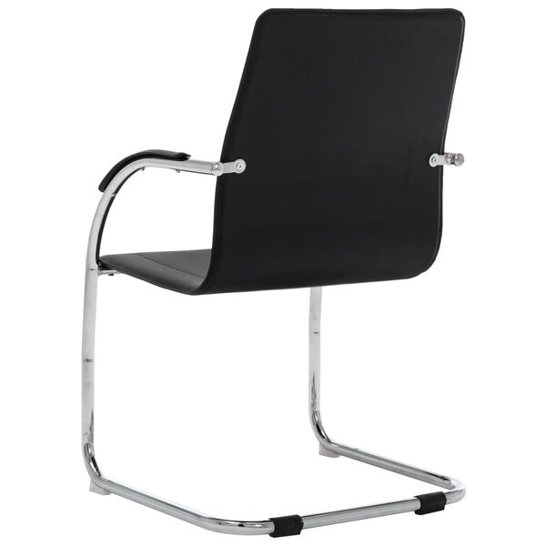 vidaXL Chaise de bureau cantilever Noir Similicuir