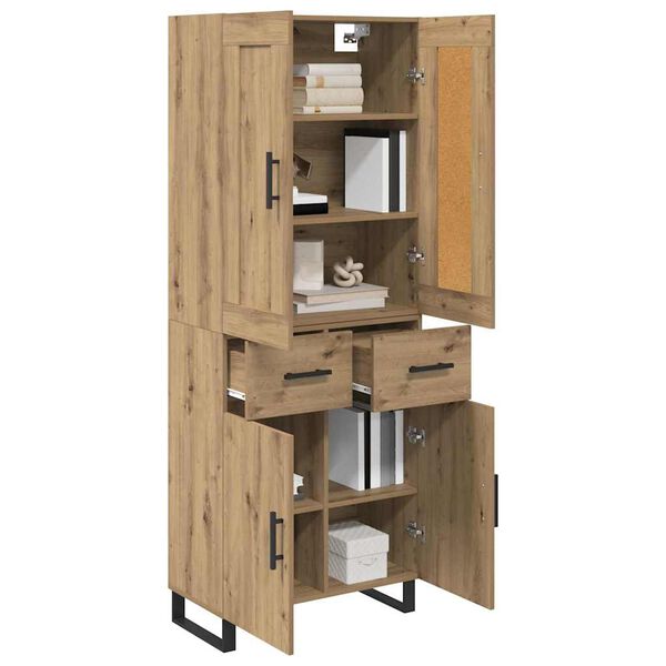 vidaXL Haut Armoire avec tiroir Ch&ecirc;ne artisanal 69,5 x 34 x 180 cm