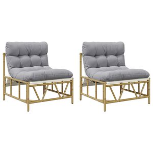 vidaXL Si&egrave;ges ext&eacute;rieurs 2 pc Gris clair Acier