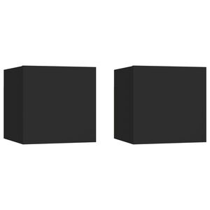 vidaXL Tables de chevet 2 pcs Noir 30,5x30x30 cm Bois d'ing&eacute;nierie
