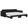 vidaXL Lit de jour avec gigogne et matelas noir 90x200 cm velours