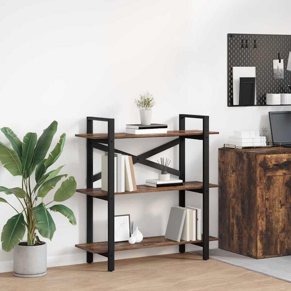 vidaXL Étagère Chêne fumé 100 x 33,5 x 102 cm Bois d'ingénierie