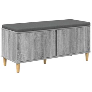vidaXL Banc d'entr&eacute;e avec coussin Gris Sonoma 100 x 38 x 46 cm