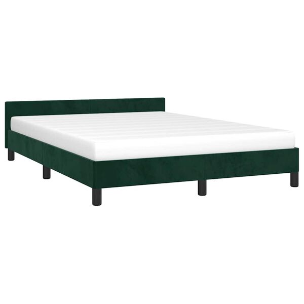vidaXL Cadre de lit sans matelas vert fonc&eacute; 140x200 cm velours