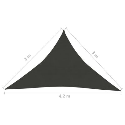 vidaXL Voile d'ombrage 160 g/m² Anthracite 3x3x4,2 m PEHD