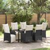 vidaXL Ensemble de salle à manger pour jardin 7 pcs Noir Poly rotin
