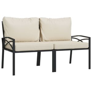vidaXL Chaises de jardin et coussins sable lot de 2 62x75x79 cm acier