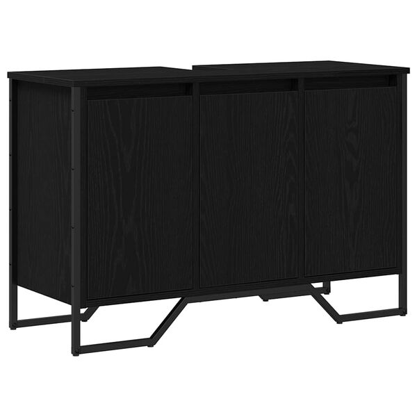 vidaXL Cabinet Sous &Eacute;vier Ch&ecirc;ne noir 91 x 35 x 60 cm Bois d'ing&eacute;nierie