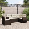 vidaXL Salon de jardin avec coussins 5 pcs marron r&eacute;sine tress&eacute;e