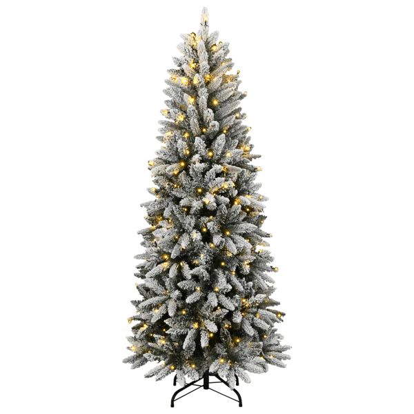 vidaXL Sapin de Noël artificiel 300 LED et neige floquée 240 cm