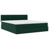 VidaXL Cadre de lit ottoman avec matelas vert fonc&eacute; 180x200cm velours