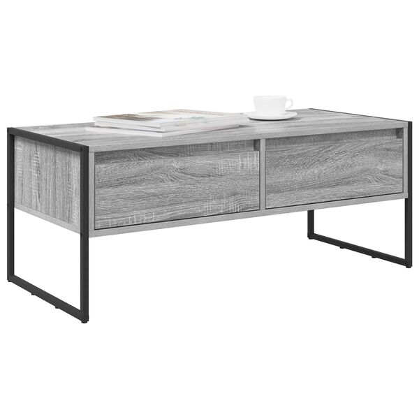 vidaXL Table basse Gris Sonoma 100 x 46 x 40 cm Bois d'ing&eacute;nierie
