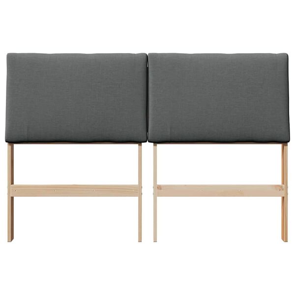 vidaXL T&ecirc;te de lit capitonn&eacute;e Gris fonc&eacute; 150 cm Pin massif