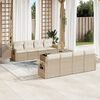 vidaXL Salon de jardin avec coussins 9 pcs beige r&eacute;sine tress&eacute;e
