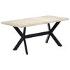 vidaXL Table &agrave; manger Blanc 160x80x75 cm Bois de manguier massif