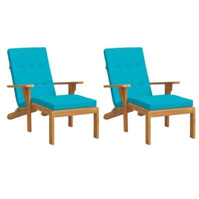vidaXL Coussins de chaise longue lot de 2 turquoise tissu oxford