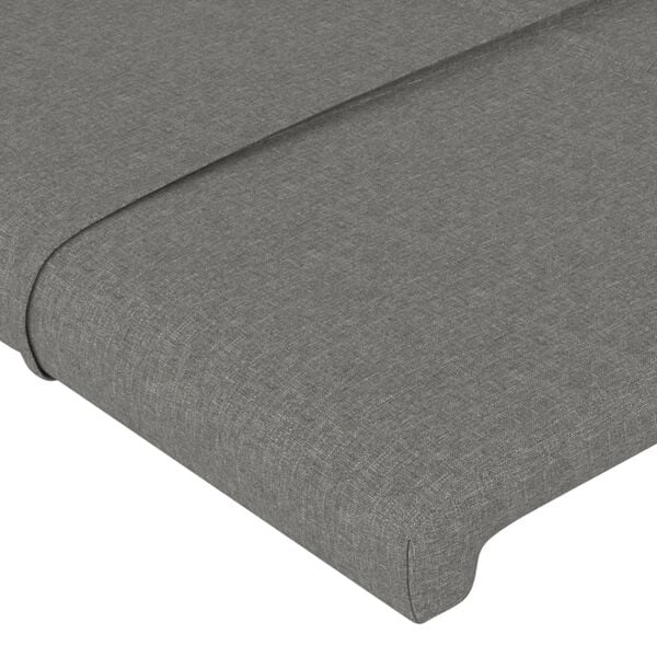 vidaXL T&ecirc;te de lit Gris fonc&eacute; 144 x 5 x 118/128 cm Tissu