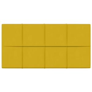 vidaXL T&ecirc;te de lit murale 12 pc Jaune Velours