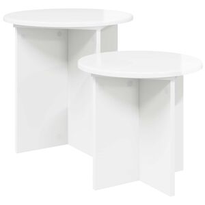 vidaXL Ensemble de tables d'appoint 2 pc Blanc brillant &Oslash; 45 x 45 cm