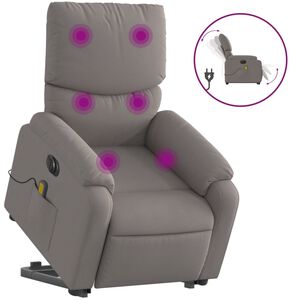 vidaXL Fauteuil inclinable de massage &eacute;lectrique Taupe Tissu