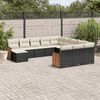 vidaXL Salon de jardin 12 pcs avec coussins noir r&eacute;sine tress&eacute;e