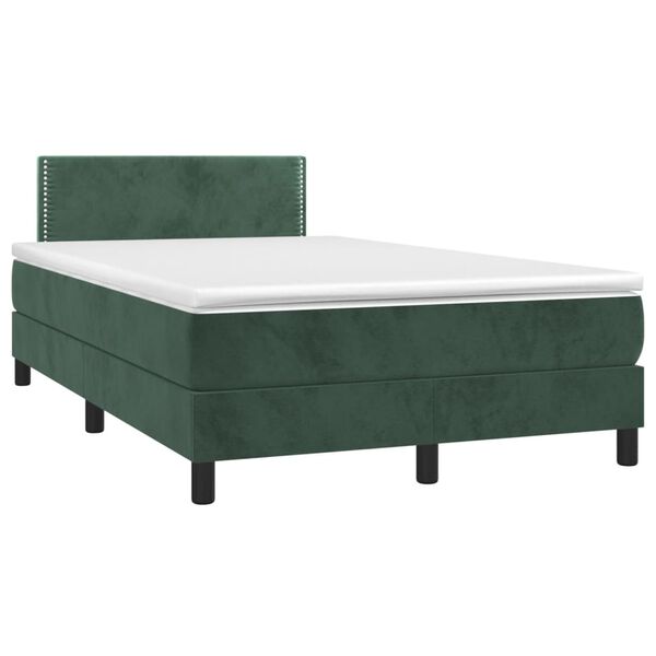 vidaXL Sommier &agrave; lattes de lit avec matelas vert fonc&eacute; 120x190 cm
